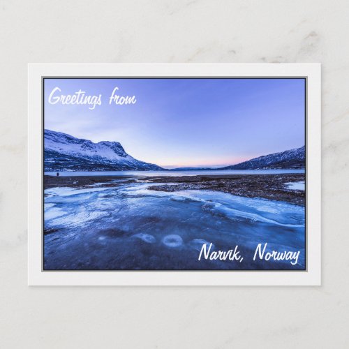 Frozen Stream on the Narvik Shores Postcard