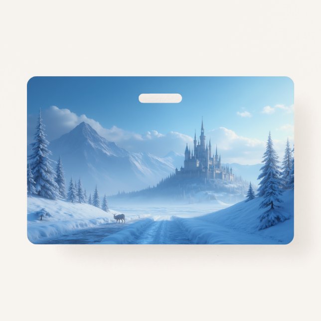 Frozen-style plastic badge (Front)