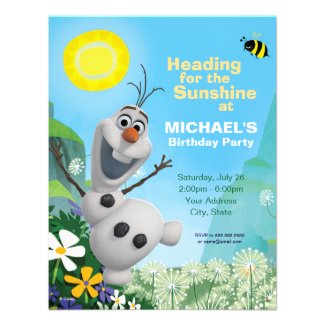 Frozen Summer Olaf Birthday Invitation Personalized Announcement