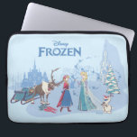 Frozen | Sven, Anna, Elsa & Olaf Blue Pastels Laptop Sleeve<br><div class="desc">Sven,  Anna,  Elsa & Olaf in wintery blue pastels.</div>