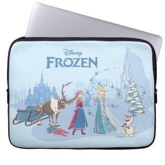 Frozen | Sven, Anna, Elsa & Olaf Blue Pastels Laptop Sleeve