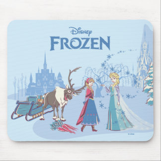 Frozen | Sven, Anna, Elsa & Olaf Blue Pastels Mouse Pad