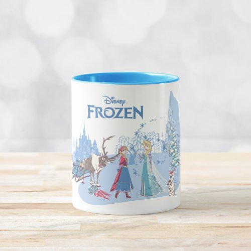 Frozen  Sven Anna Elsa  Olaf Blue Pastels Mug