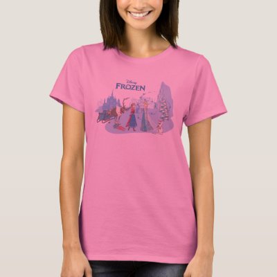 Frozen | Sven, Anna, Elsa &amp; Olaf Blue Pastels T-Shirt