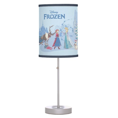 Frozen  Sven Anna Elsa  Olaf Blue Pastels Table Lamp