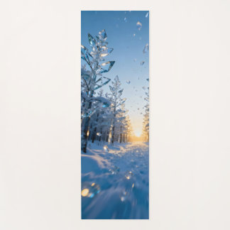 Frozen trees of glass shattered yoga mat