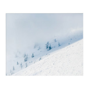 Frozen trees sun and clouds in the mountains acrylic print