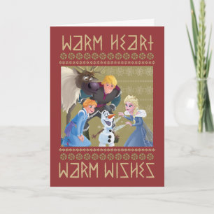 Frozen Warm Heart Warm Wishes Holiday Card