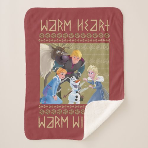 Frozen  Warm Heart Warm Wishes Sherpa Blanket