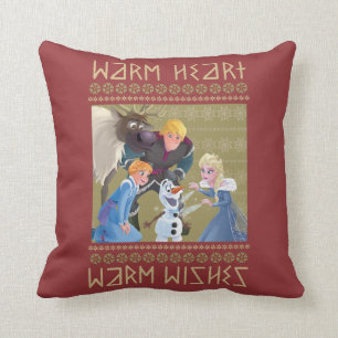 Frozen Warm Heart Warm Wishes Throw Pillow