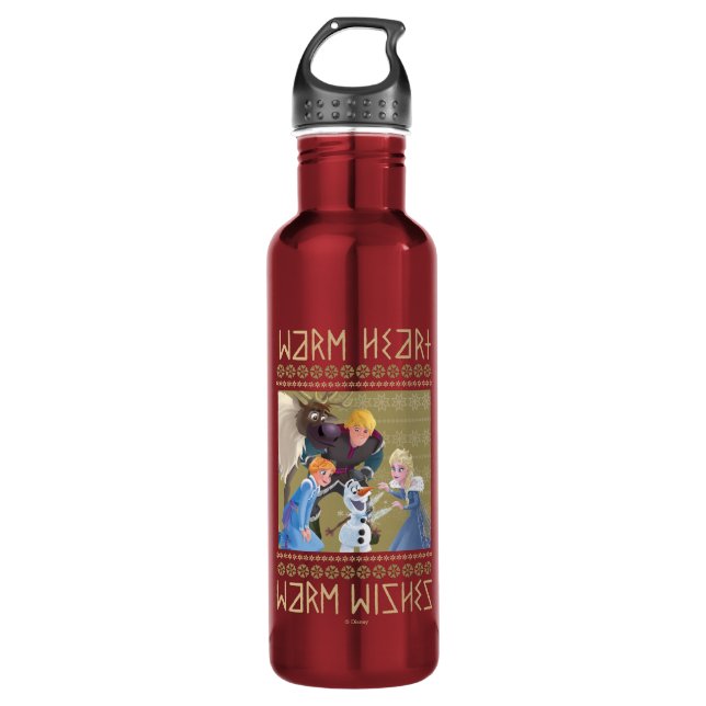 Frozen | Warm Heart Warm Wishes Water Bottle (Front)
