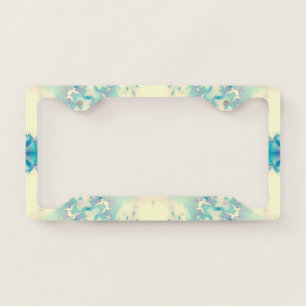 Frozen Water Frosty Blue Winter Snowflake License Plate Frame