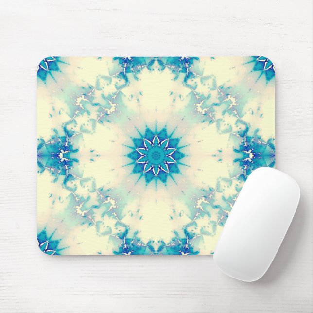 Frozen Water Frosty Blue Winter Snowflake Mouse Pad (With Mouse)