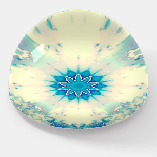 Frozen Water Frosty Blue Winter Snowflake Paperweight