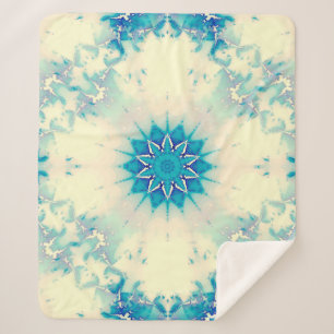Frozen Water Frosty Blue Winter Snowflake Sherpa Blanket