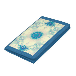 Frozen Water Frosty Blue Winter Snowflake Tri-fold Wallet