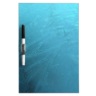 Frozen Water Ice Blue Frost Chic Winter Metallic Dry-Erase Board