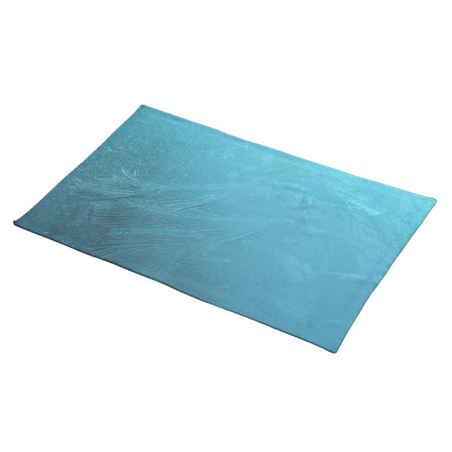 Frozen Water Ice Blue Frost Chic Winter Metallic Placemat (On Table)