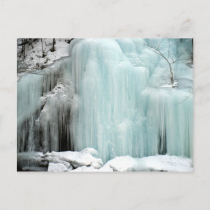Frozen Waterfall, blue Postcard