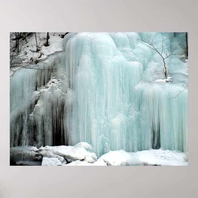 Frozen Waterfall, blue Poster (Front)