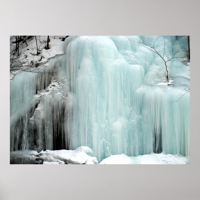 Frozen Waterfall, blue Poster (Front)