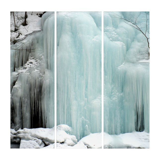 Frozen Waterfall, blue Triptych (Front)