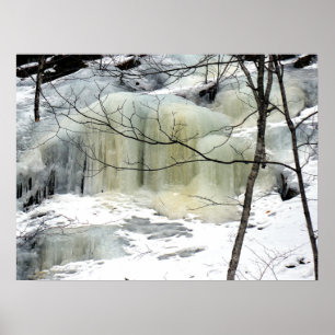 Frozen Waterfall, yellow Poster