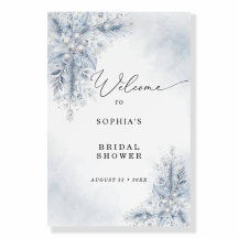 Frozen White Berries Bridal Shower Welcome