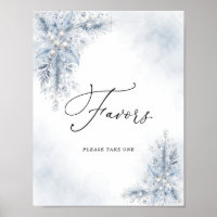 Frozen White Berries Winter Bridal Shower Favors