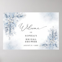 Frozen White Berries Winter Bridal Shower Welcome