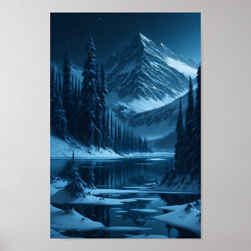 frozen wilderness landscape ai generated art Pos Poster