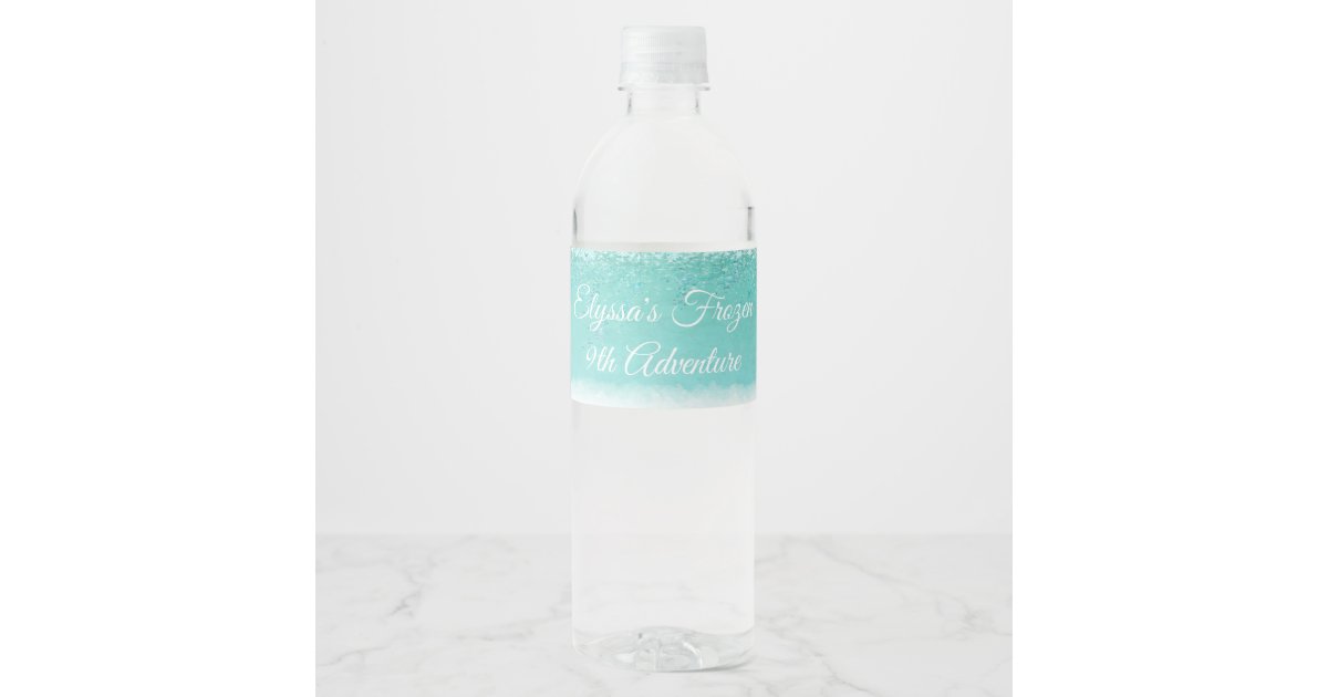 Frozen Winter Crystals Personalized Water Bottle Water Bottle Label | Zazzle
