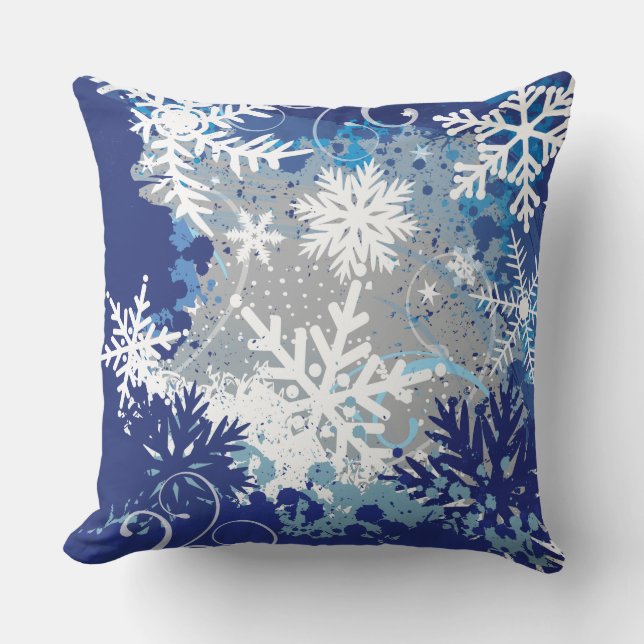 FROZEN WINTER DREAM Snowflake Throw Pillow (Front)