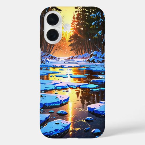 Frozen Winter River iPhone 16 Case