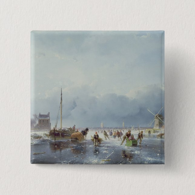 Frozen winter scene button (Front)