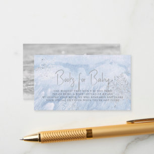 Frozen Winter Silver Snowflake Blue Book Request Enclosure Card