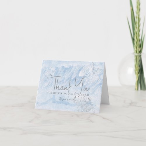 Frozen Winter Snowflake Blue Baby Shower