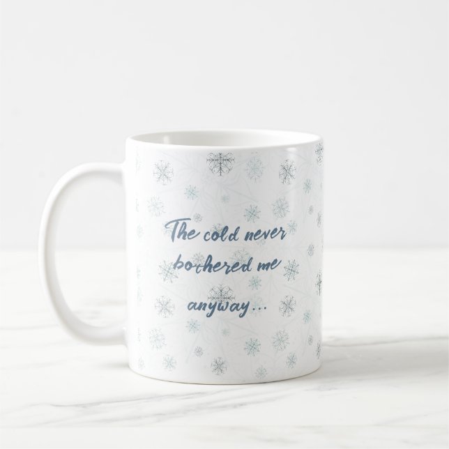 Frozen Winter Vibes - Snowflake Mug with Quote (Left)