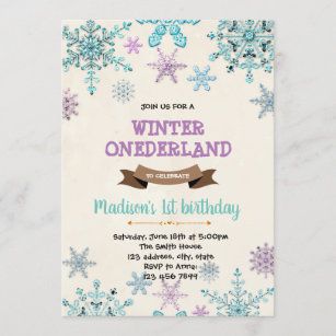 Frozen Winter Wonderland Birthday invitation