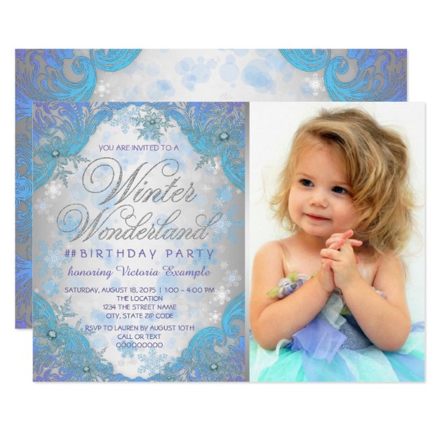 Frozen Winter Wonderland Birthday Party Invitation