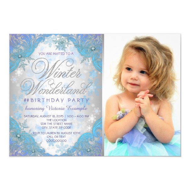 Frozen Winter Wonderland Birthday Party Invitation