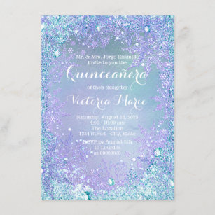 quinceanera themes winter wonderland invitations