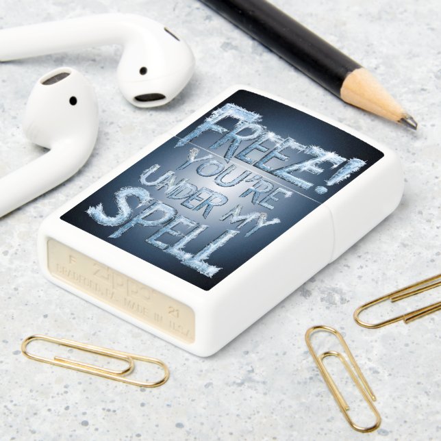 Frozen Words: Under My Spell Zippo Lighter (On Table 2)