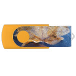 Frozen Yellow Maple Leaf Autumn Nature Flash Drive