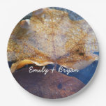 Frozen Yellow Maple Leaf Autumn Nature Paper Plate