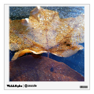 Frozen Yellow Maple Leaf Autumn Nature Wall Decal