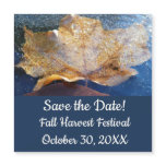 Frozen Yellow Maple Leaf Autumn Save the Date