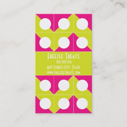 Frozen Yogurt Loyalty Business Card