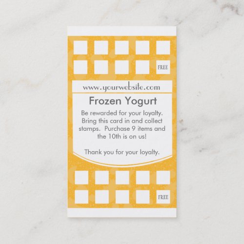 Frozen Yogurt Loyalty Business Card