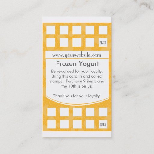 Customizable Frozen Yogurt Loyalty Business Card